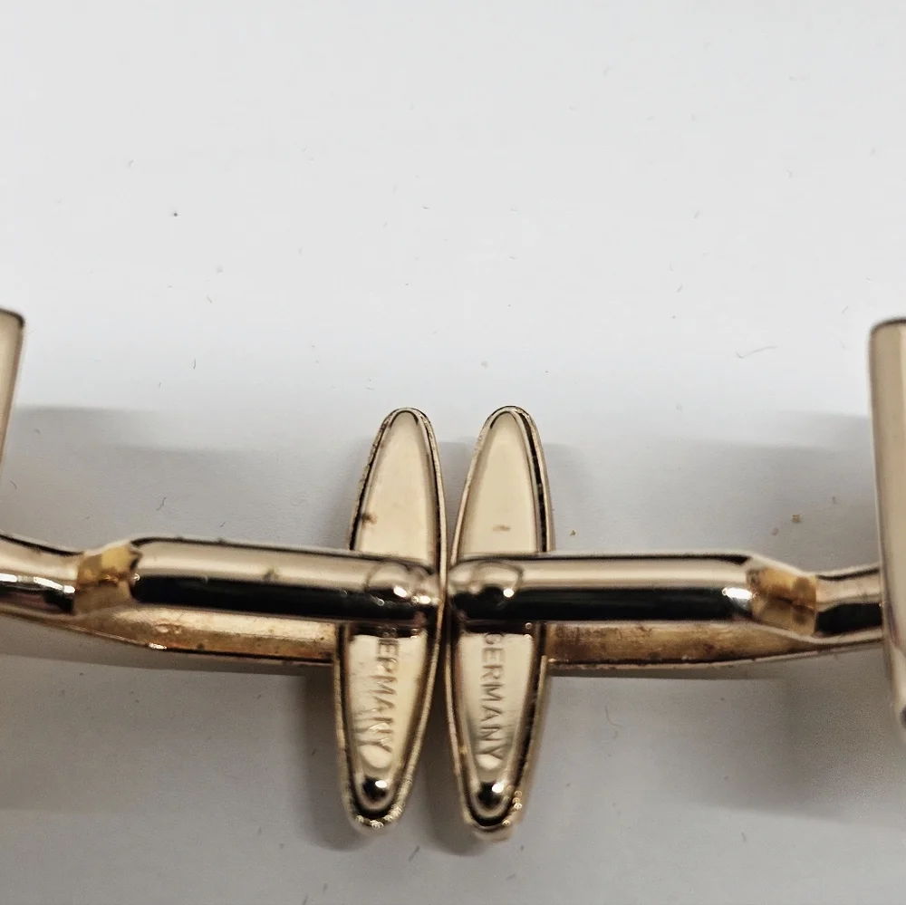Christian Dior Monsieur Vintage Cufflinks GoldTone Ribbed Original Box And COA